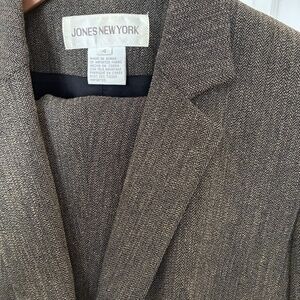Vintage Jones NY Mini Herringbone Weave Pantsuit Sz 4